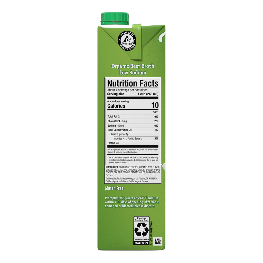 Low Sodium Organic Beef Broth 32 oz 12 Pack E5805