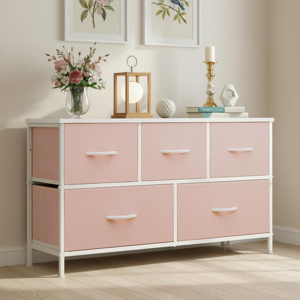Pink 5 Drawer Dresser C72578