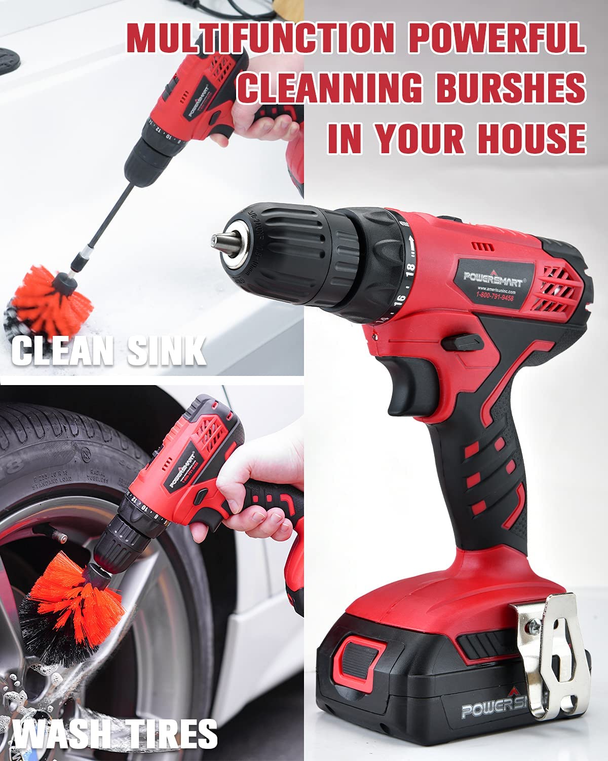 20V Cordless Drill Driver Set with Battery and Charger U9369
