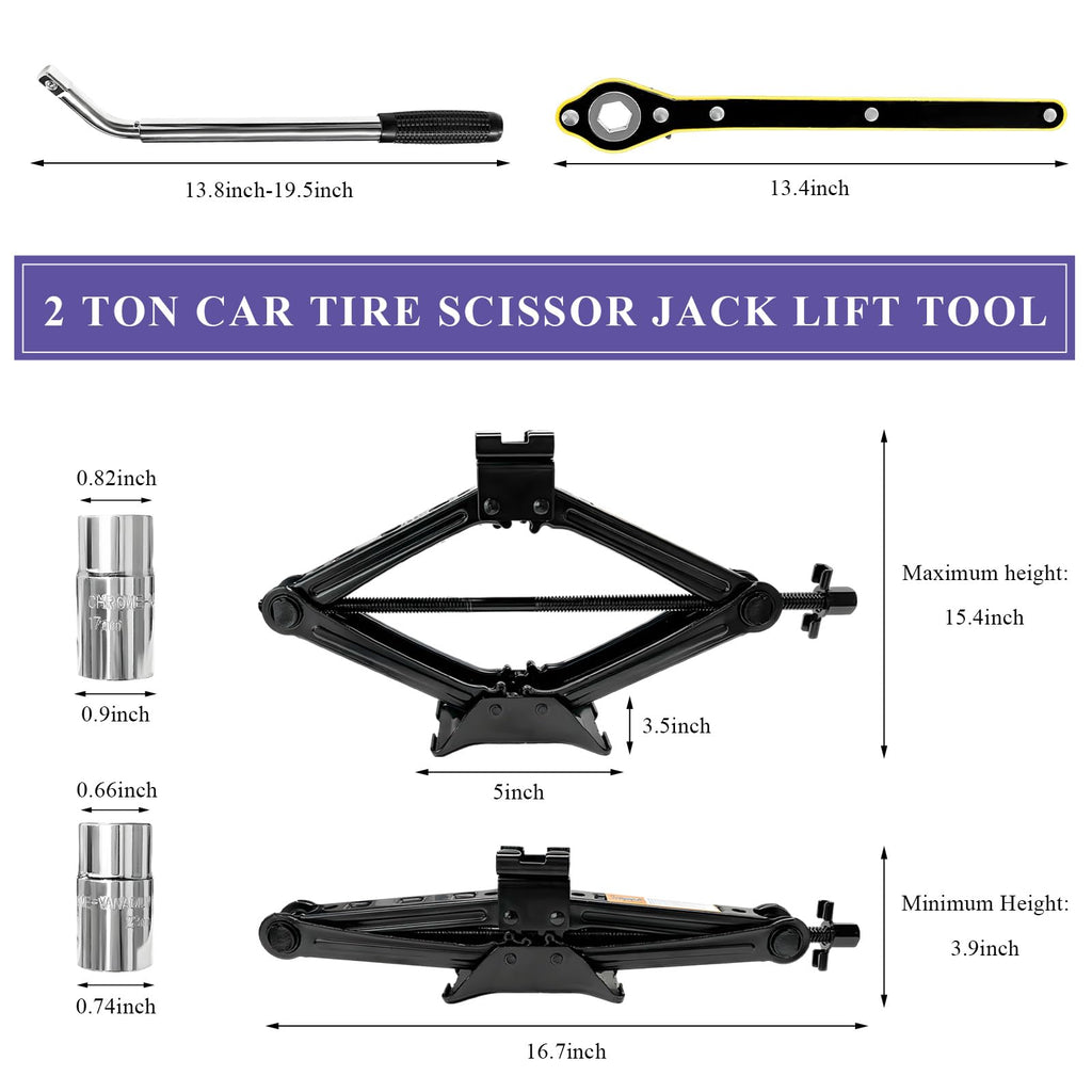 2 Ton Scissor Jack with Lug Wrench B848