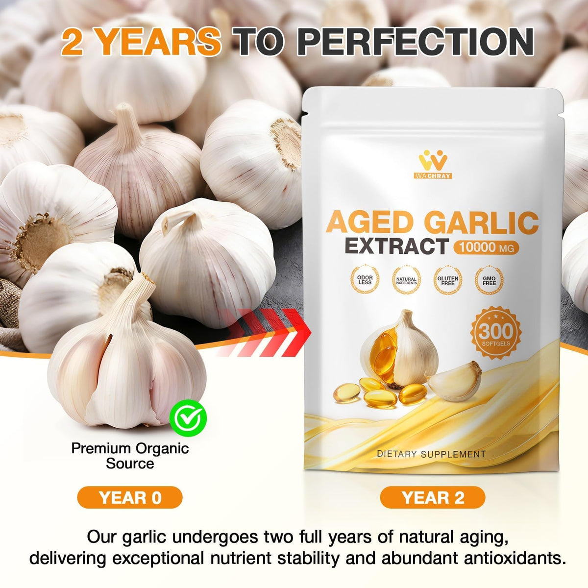 Odorless Garlic Extract Softgels 10000mg 300 Count I307227