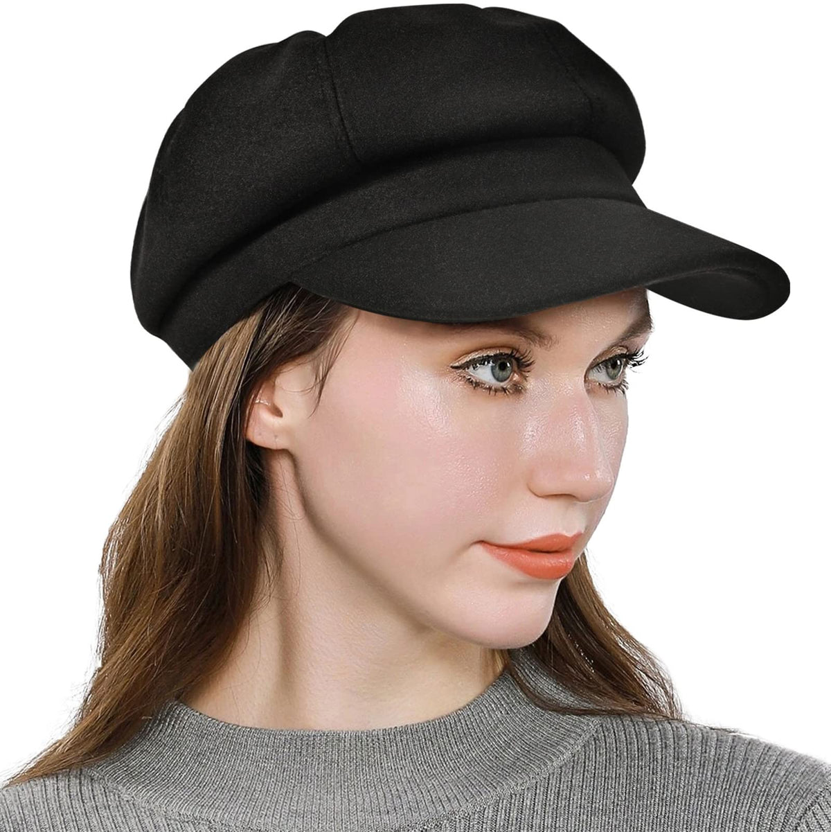 Wool Blend Newsboy Cap O323