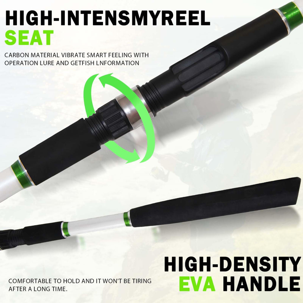 7' Medium Heavy Carbon Graphite Fiberglass Spinning Fishing Rod D31063