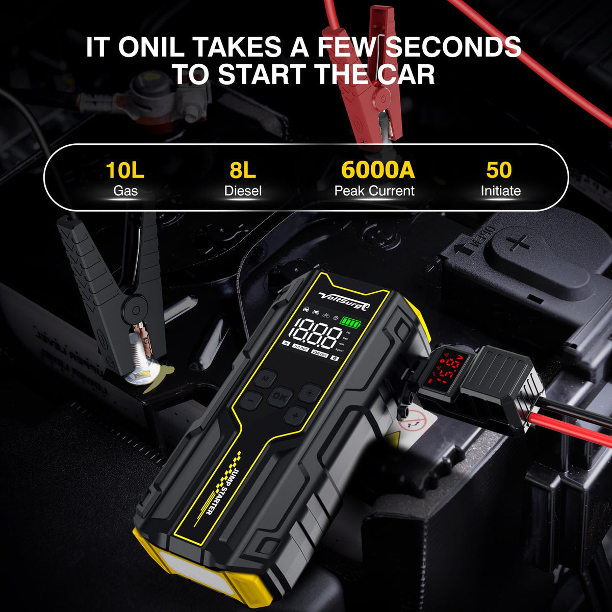 6000A Peak 12V Jump Starter with Air Compressor N62349