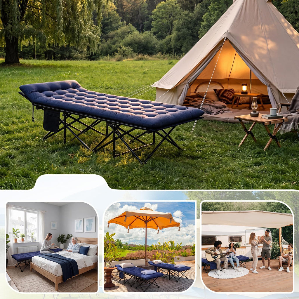 2 Pack Folding Camping Cot with Mattress Q6014