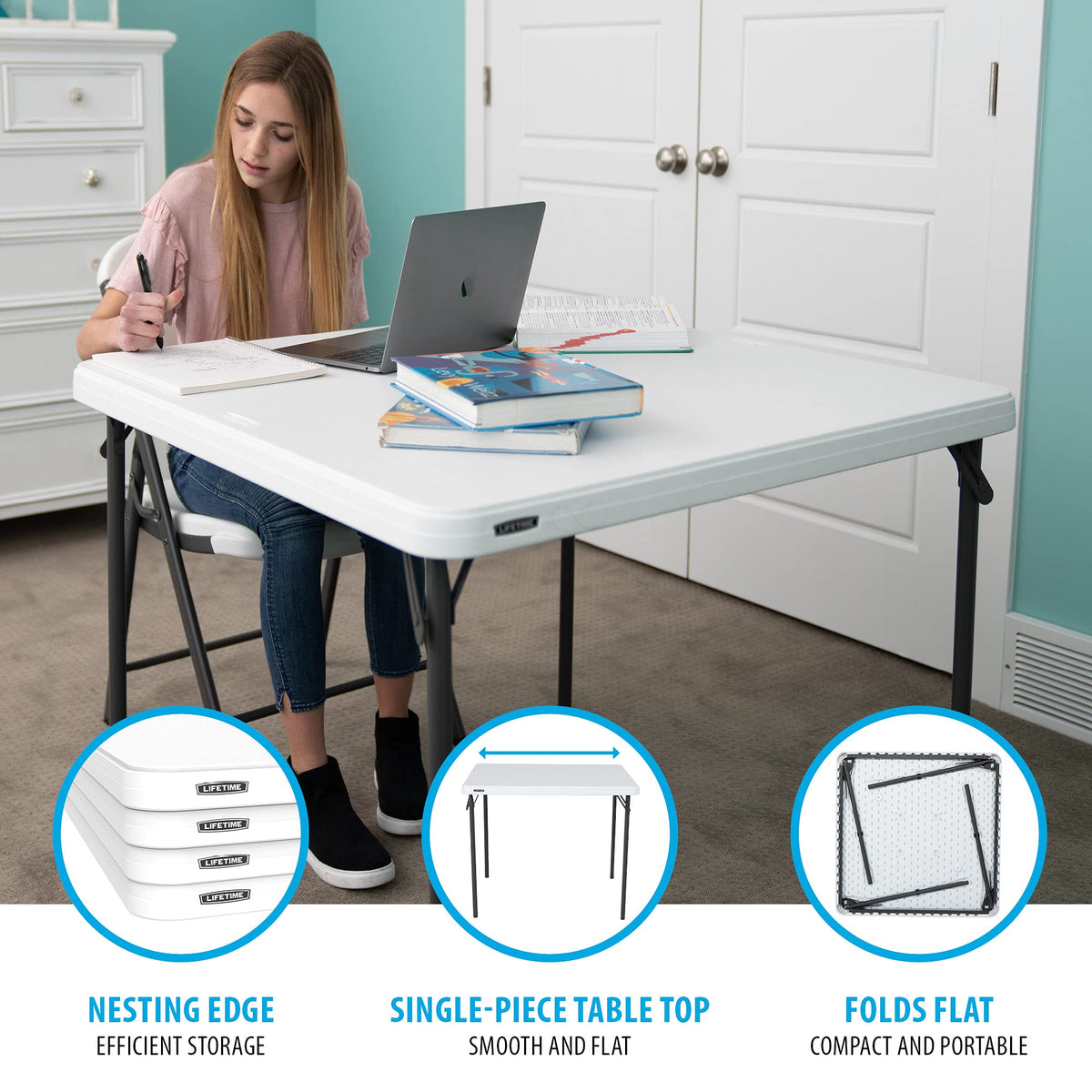 37-Inch Square Folding Card Table Q530