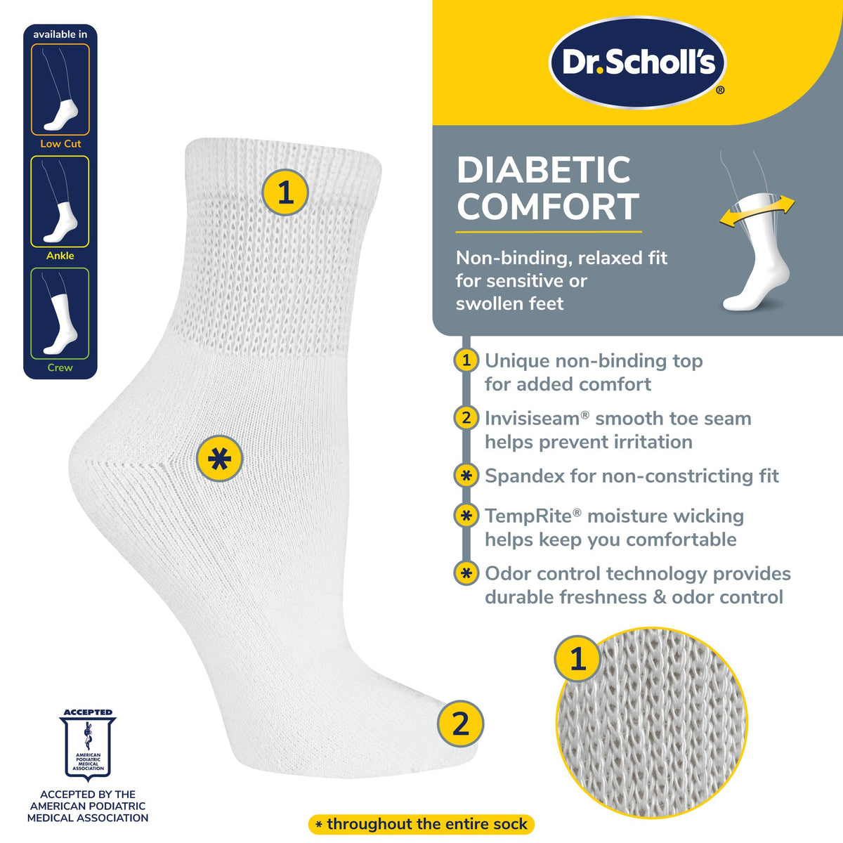 Diabetic Circulatory Flat-Knit Socks W27647