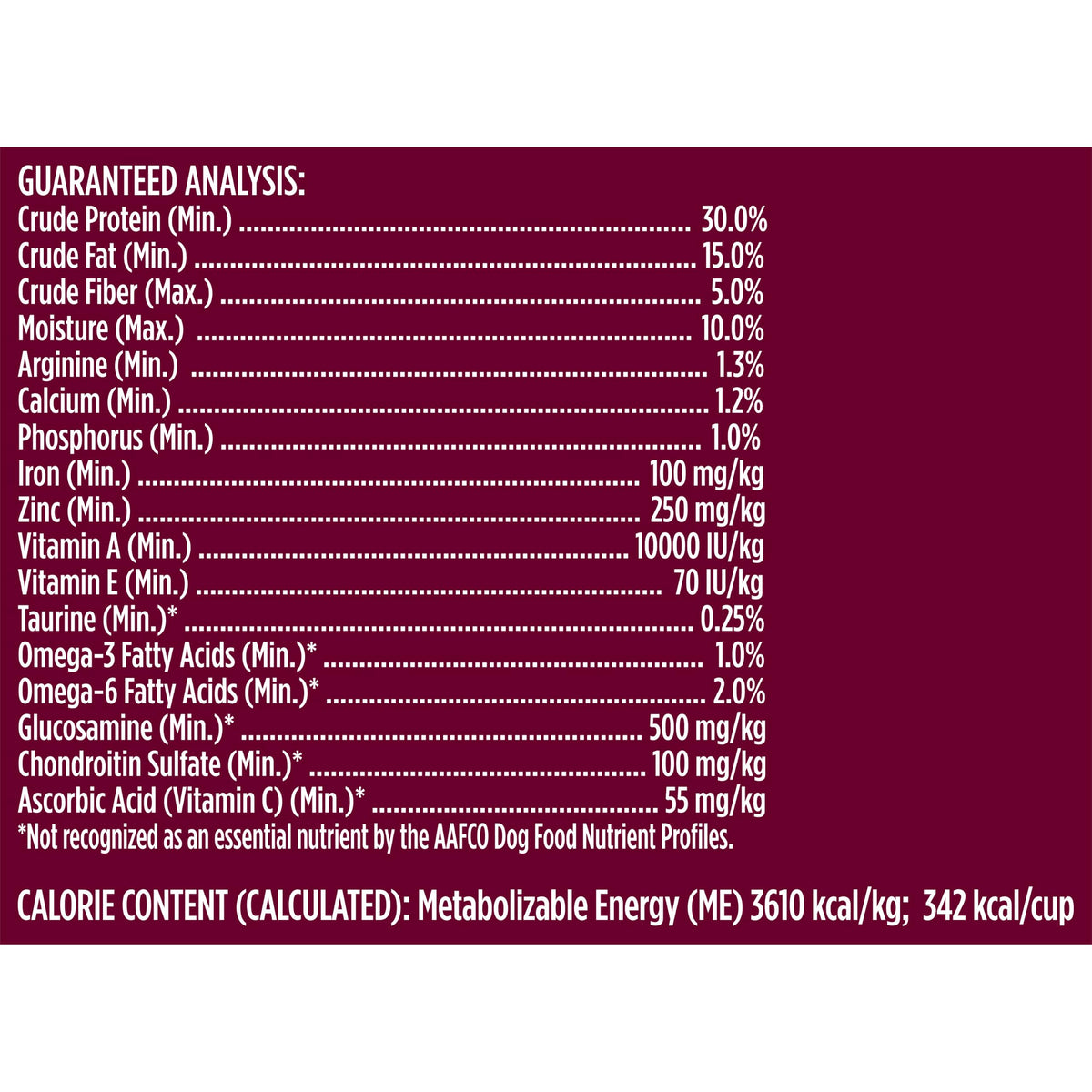High Protein Dry Dog Food 4 lb. Bag H205
