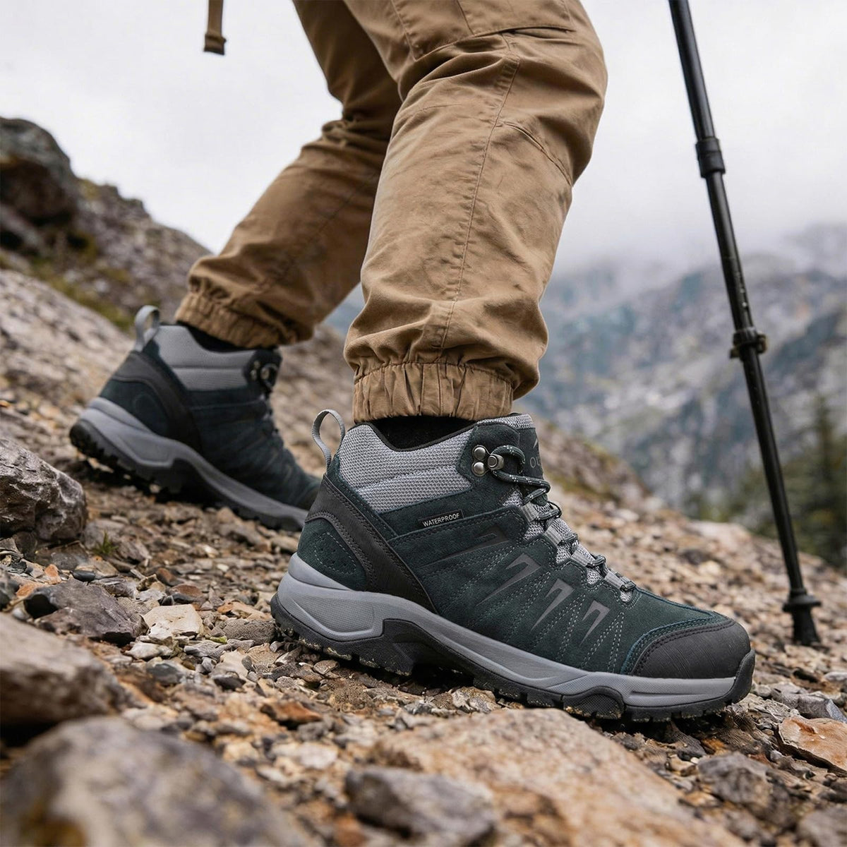Waterproof Lightweight Leather Mid Ankle Hiking Boots N73375