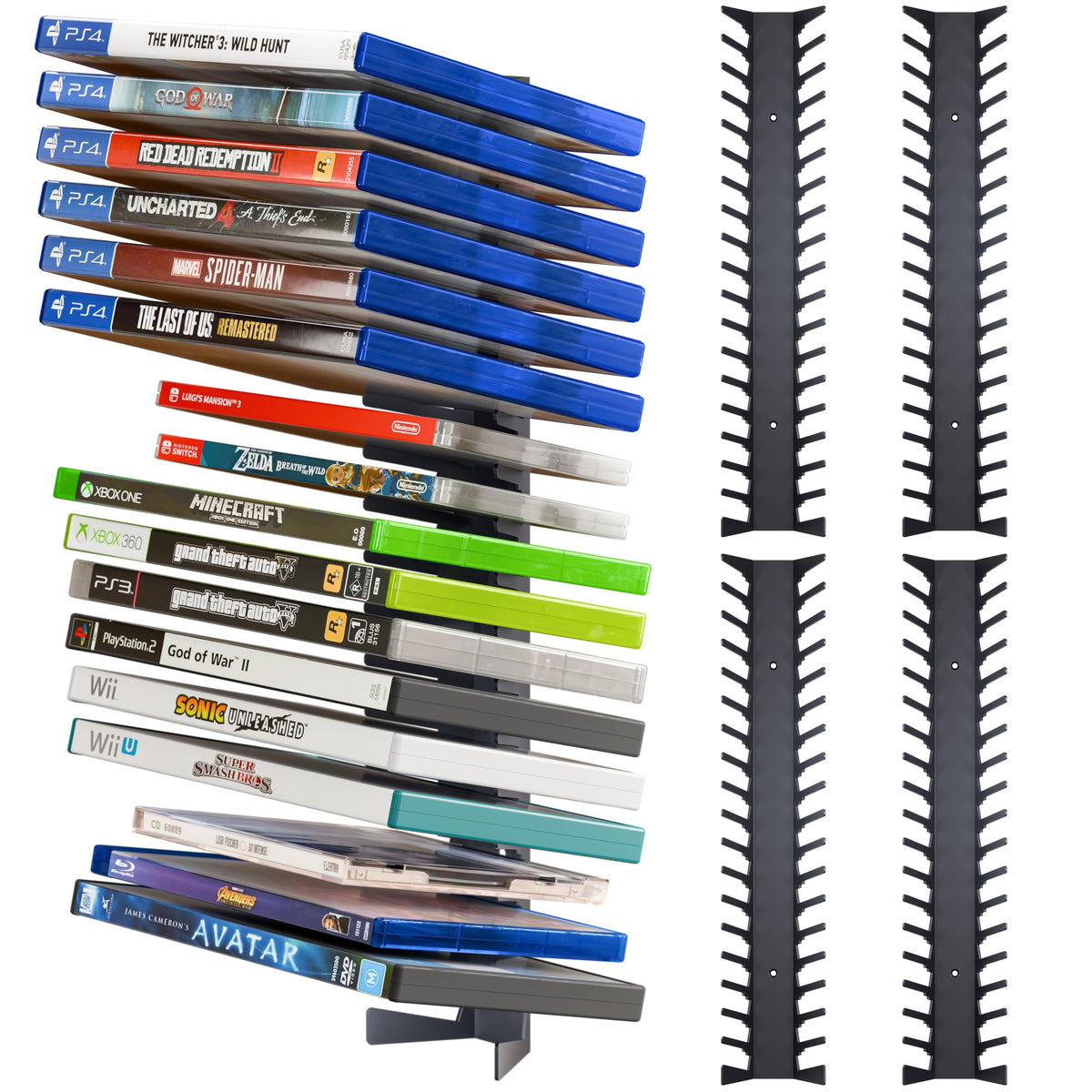 Metal Wall Mounted Video Game Storage Shelves 4-Pack G35730