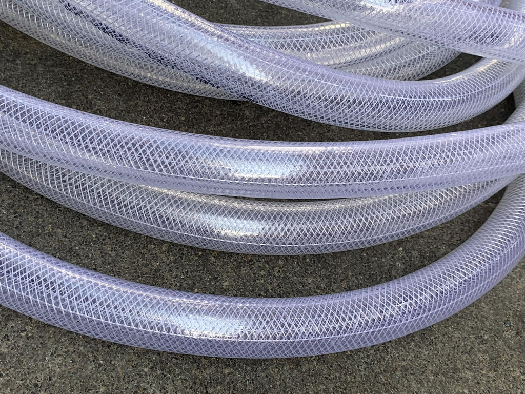 1" OD 100Ft Braided Clear PVC Vinyl Tubing Y953