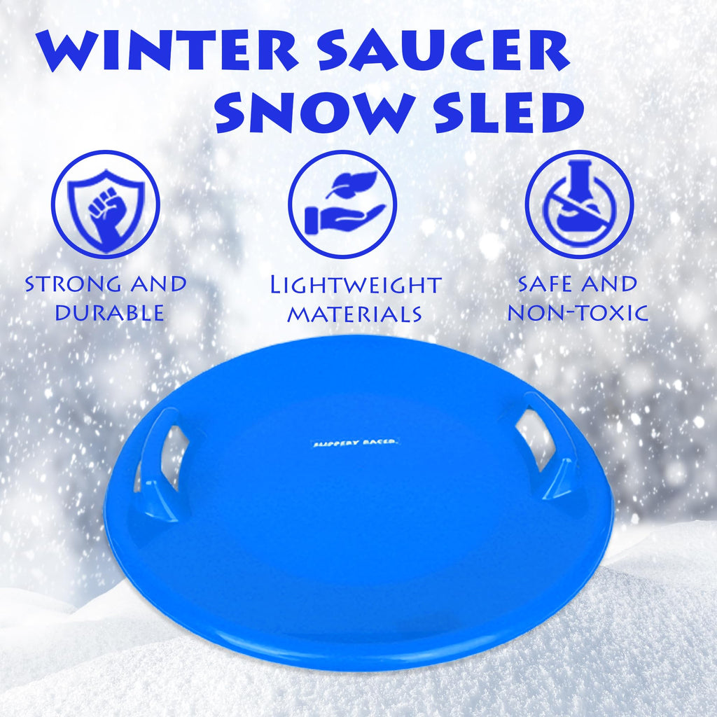 Heavy-Duty Plastic Snow Sled with Handles F677