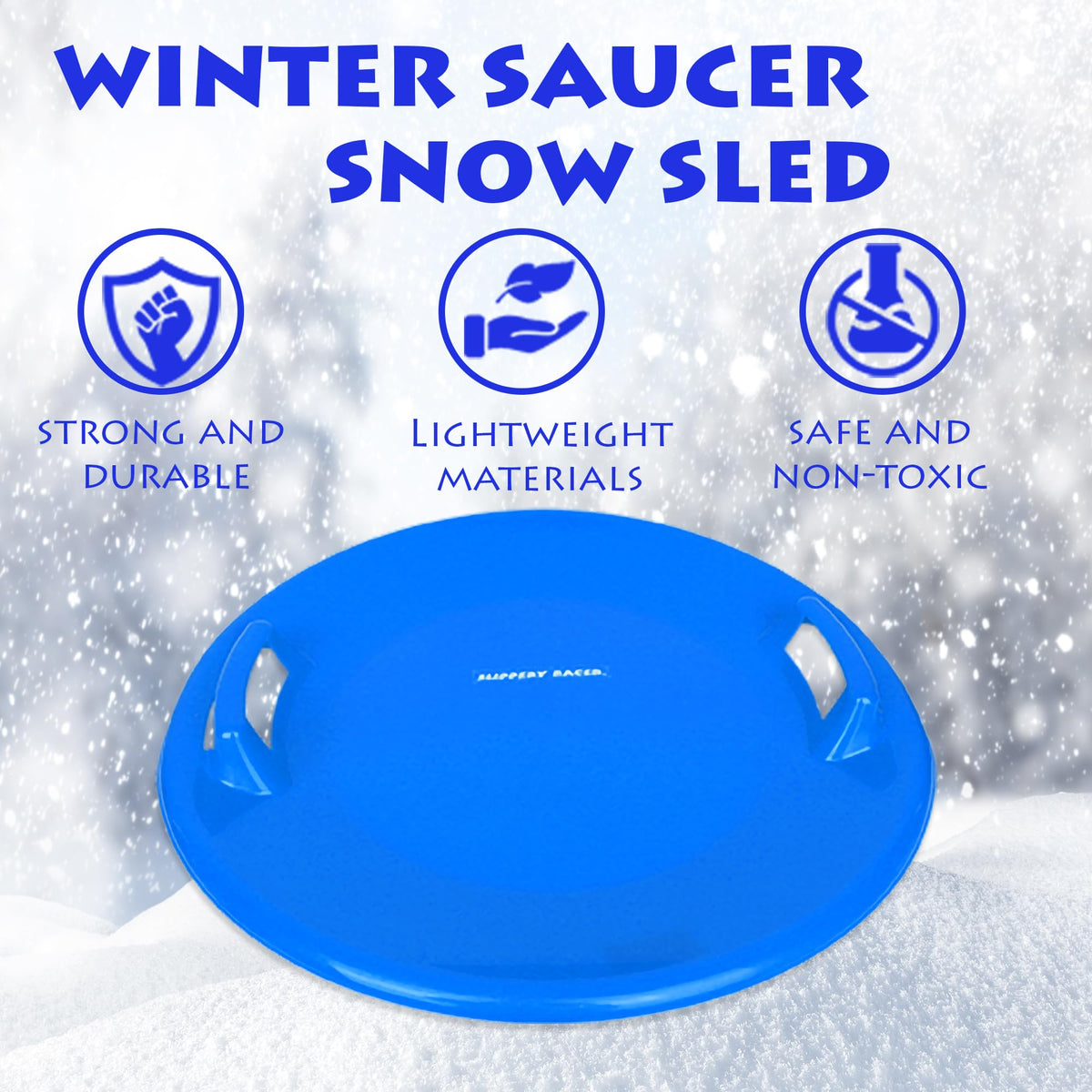 Heavy-Duty Plastic Snow Sled with Handles F677