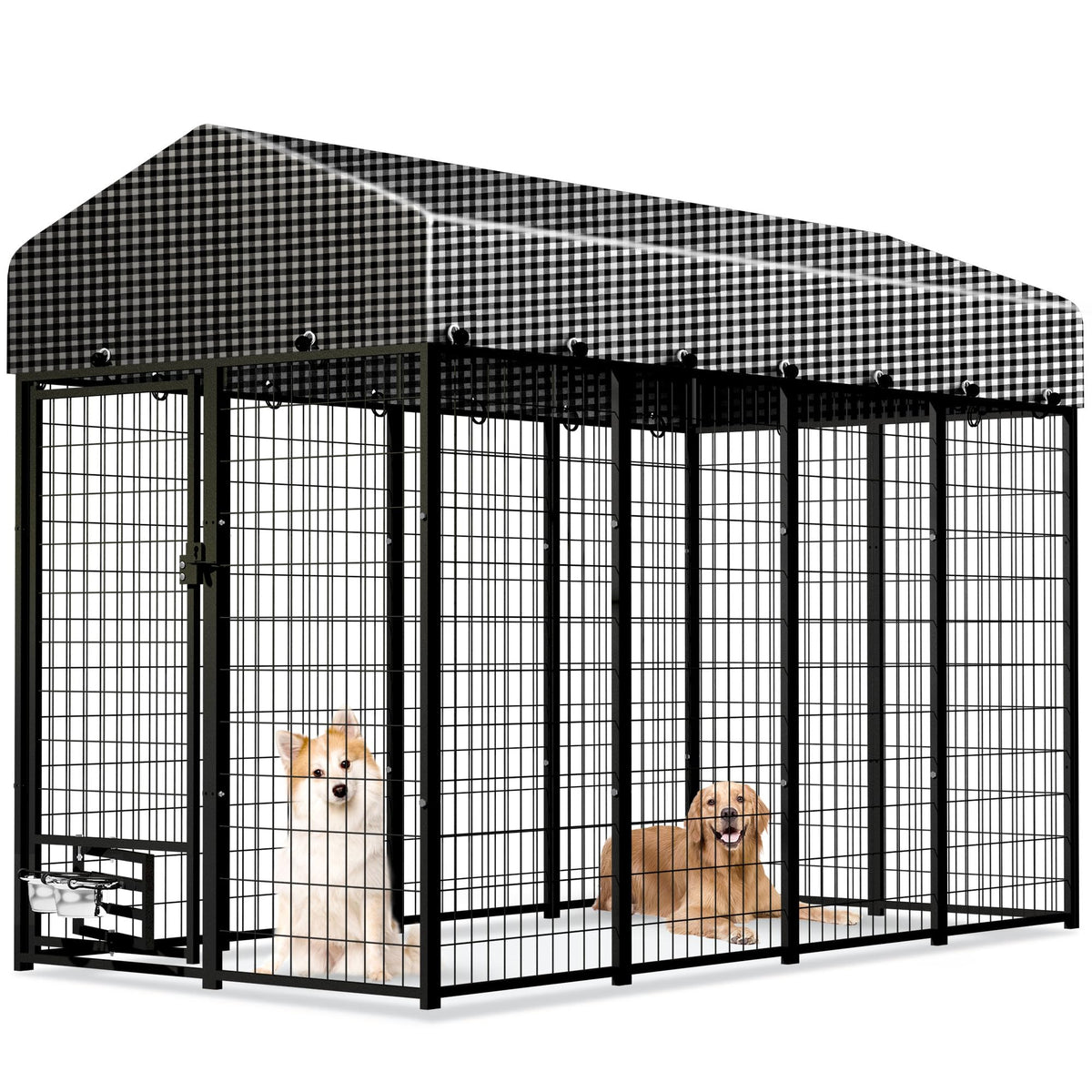 8x4x6 FT Outdoor Dog Kennel with Roof Cover L42582