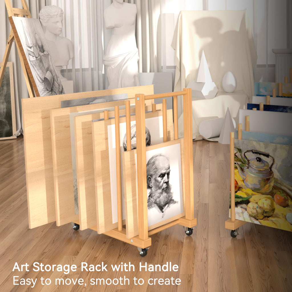Canvas Storage Rack with Wheels and Handle K2405