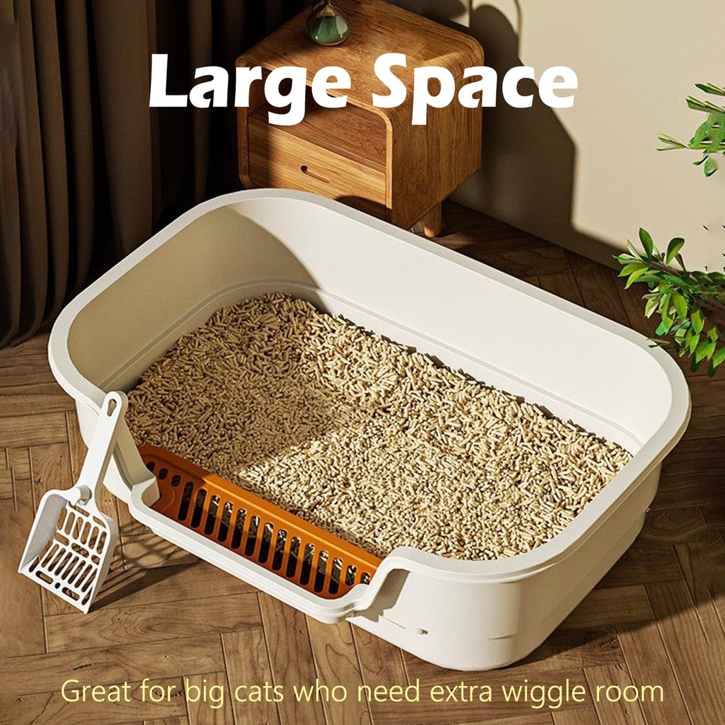 Large High Sides Low Entry Cat Litter Box R2132