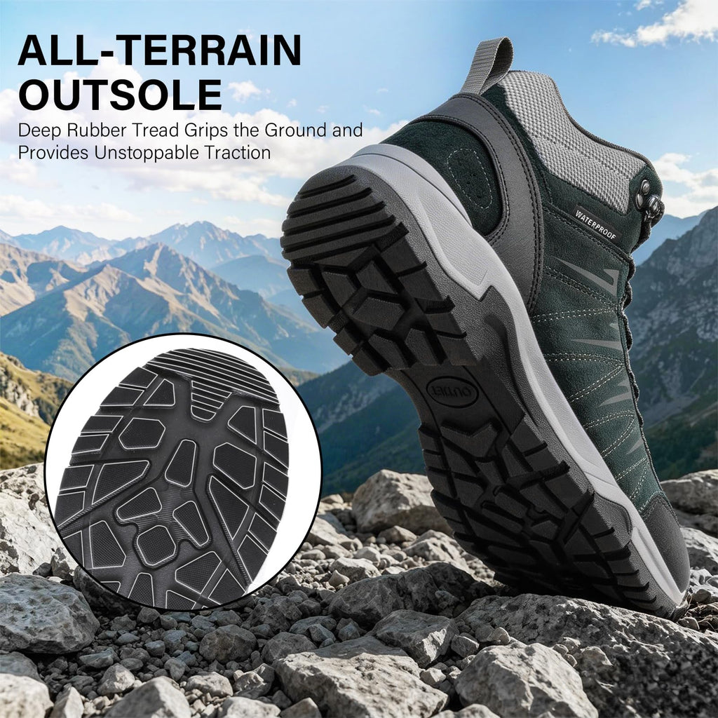 Waterproof Lightweight Leather Mid Ankle Hiking Boots N73375