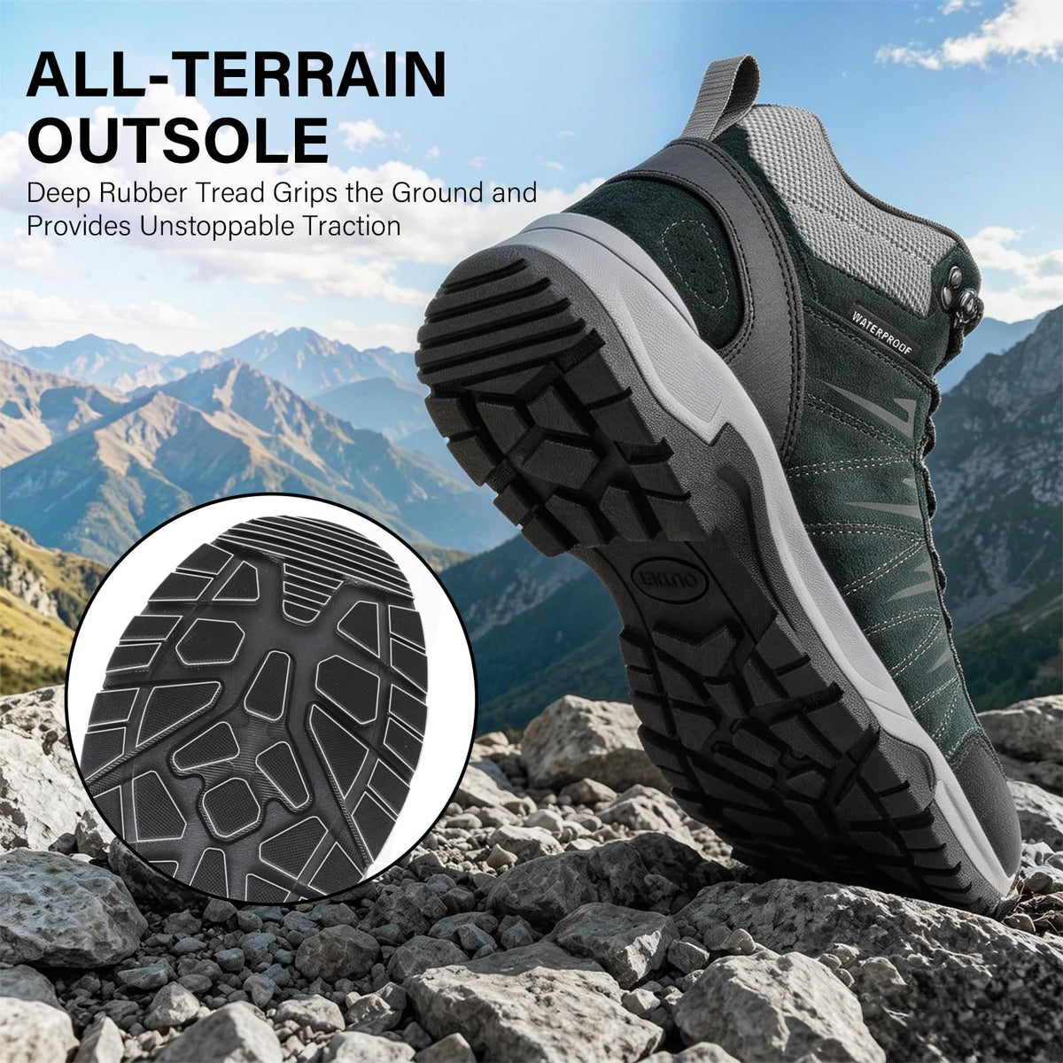 Waterproof Lightweight Leather Mid Ankle Hiking Boots N73375