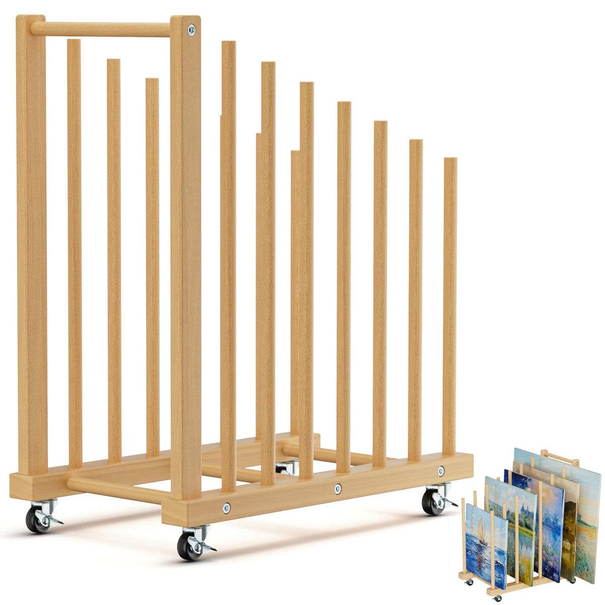 Canvas Storage Rack with Wheels and Handle K2405