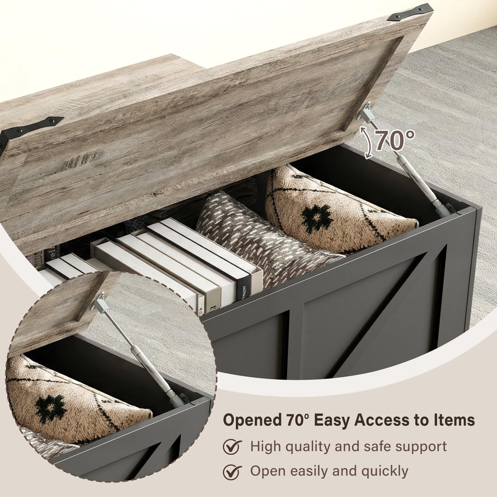 Black Lift Top Wood Coffee Table with Storage I47231