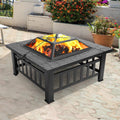 32-inch Metal Outdoor Fire Pit with Fireplace Screen O569