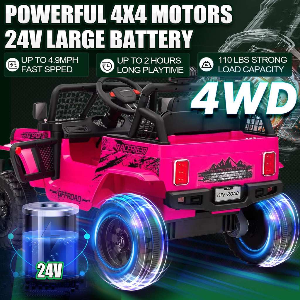 24V 2 Seater Kids Electric Car with Remote Control L32849