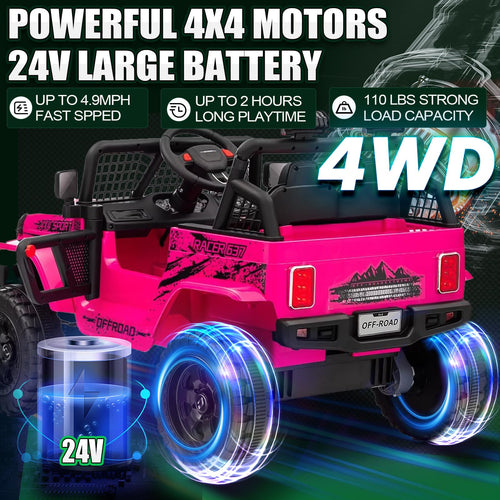 24V 2 Seater Kids Electric Car with Remote Control L32849