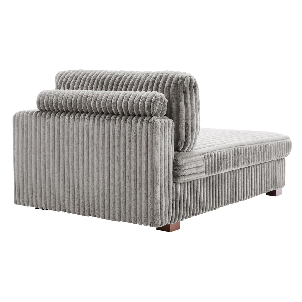 Oversized Faux Fur Upholstered Chaise Lounge Chair with Left Armrest S71975