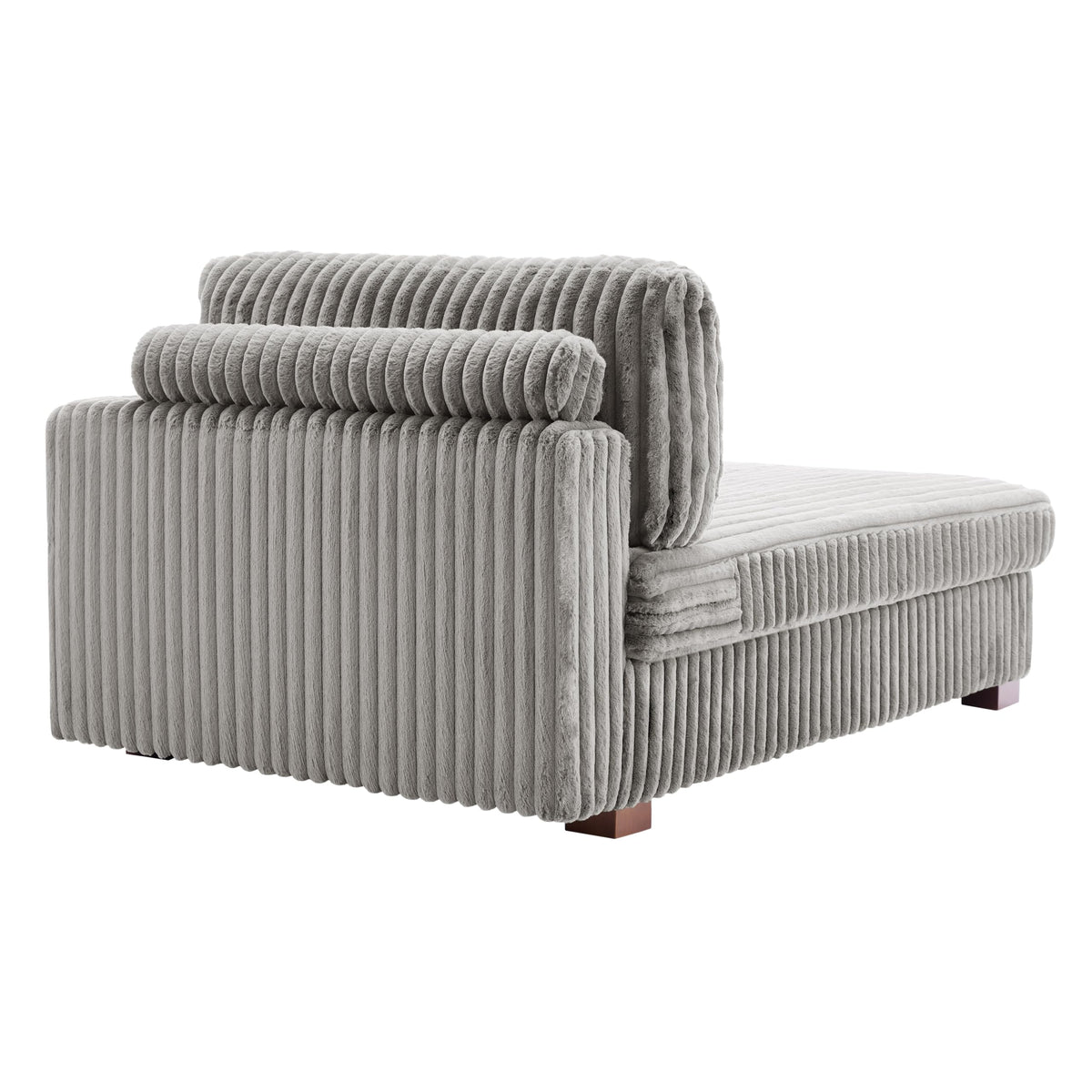 Oversized Faux Fur Upholstered Chaise Lounge Chair with Left Armrest S71975