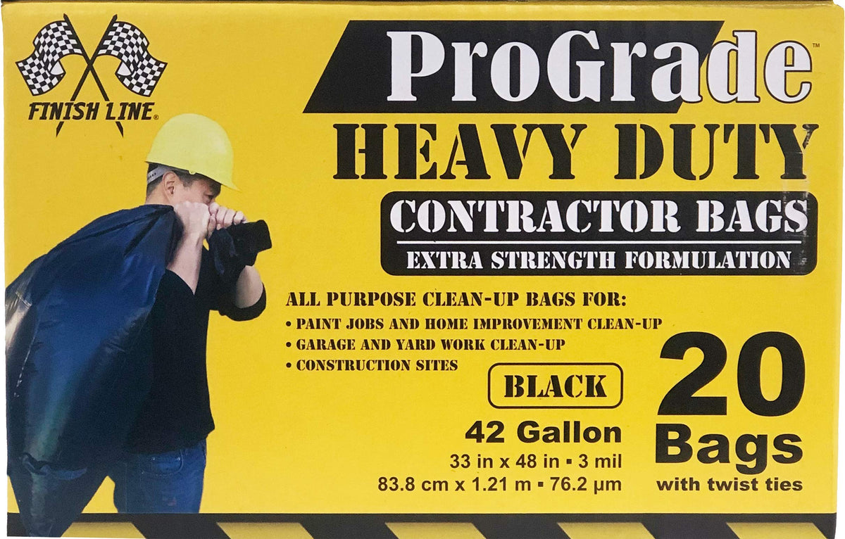42 Gallon Black Heavy Duty Contractor Trash Bags Q916
