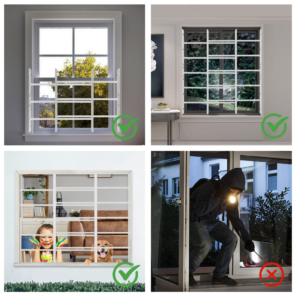 Black Adjustable Window Security Bars M5595