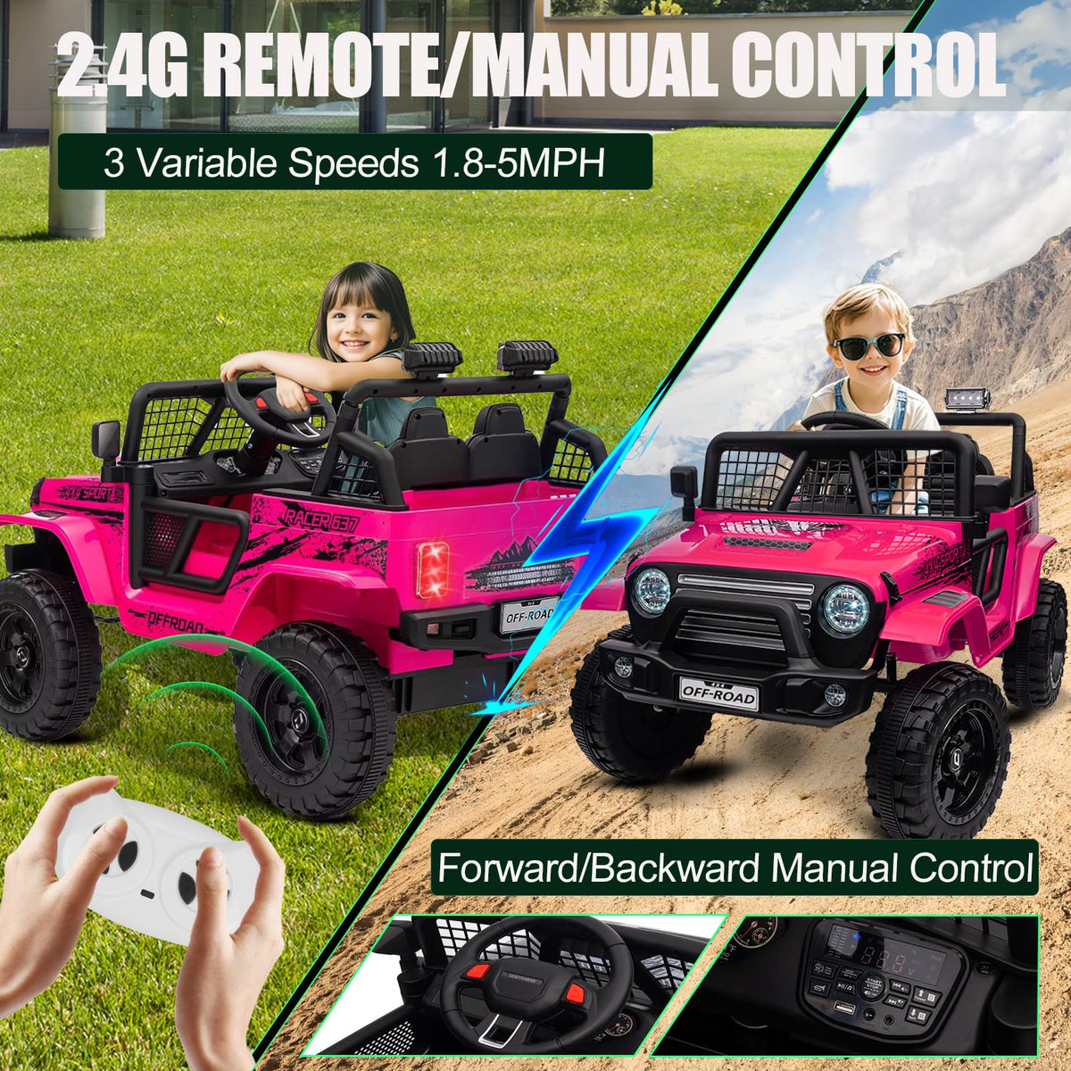 24V 2 Seater Kids Electric Car with Remote Control L32849