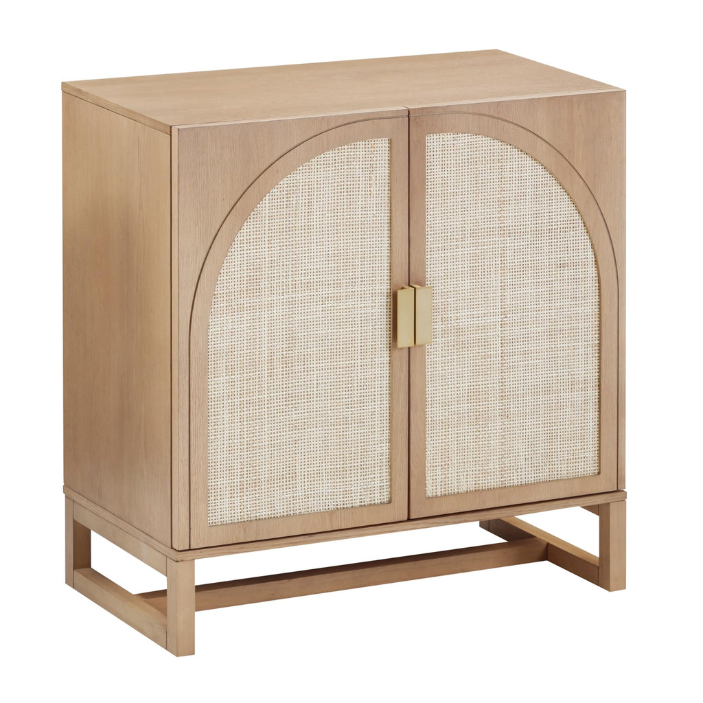 Mid-Century Modern Wood Storage Cabinet with Doors E647760