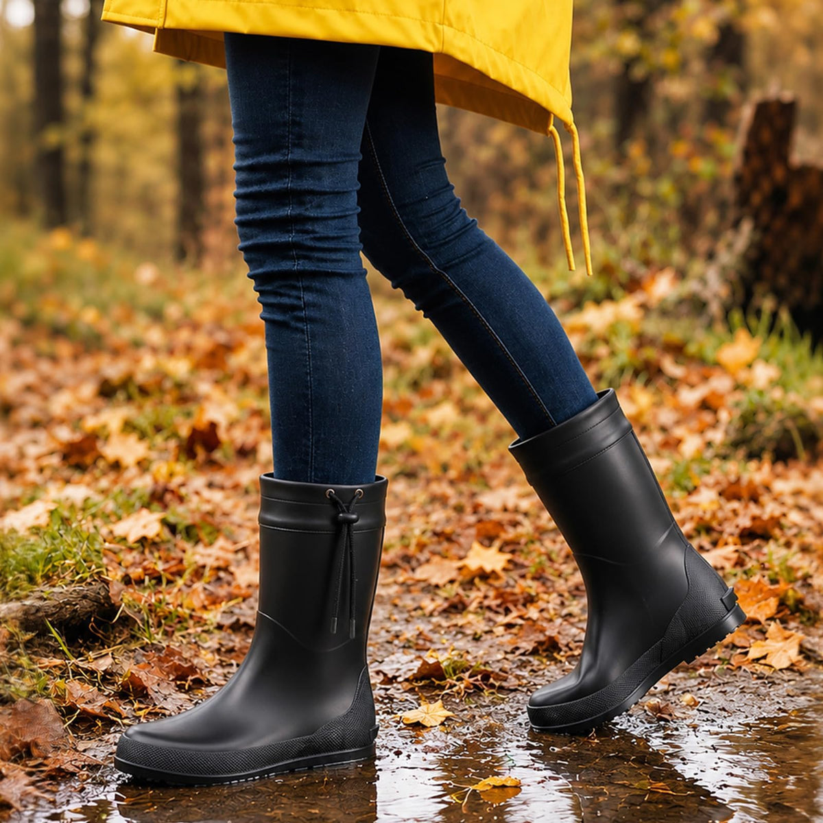 Women's Mid Calf Rain Boots V493461