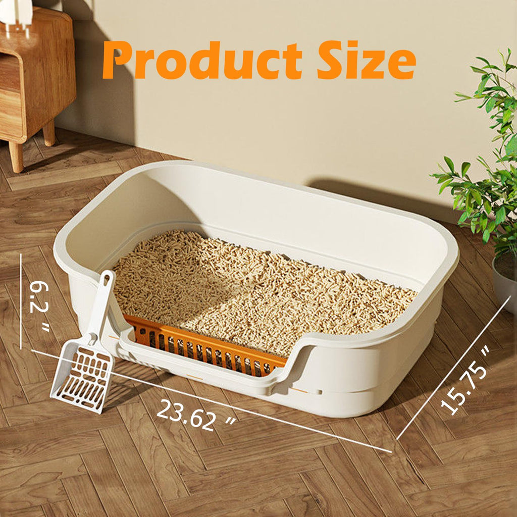 Large High Sides Low Entry Cat Litter Box R2132