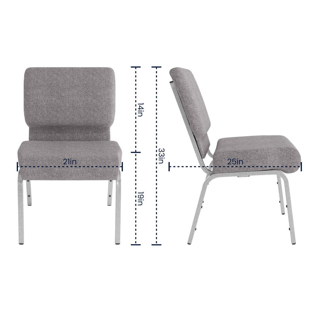 4 Pack Stacking Church Chair in Gray Fabric I5678