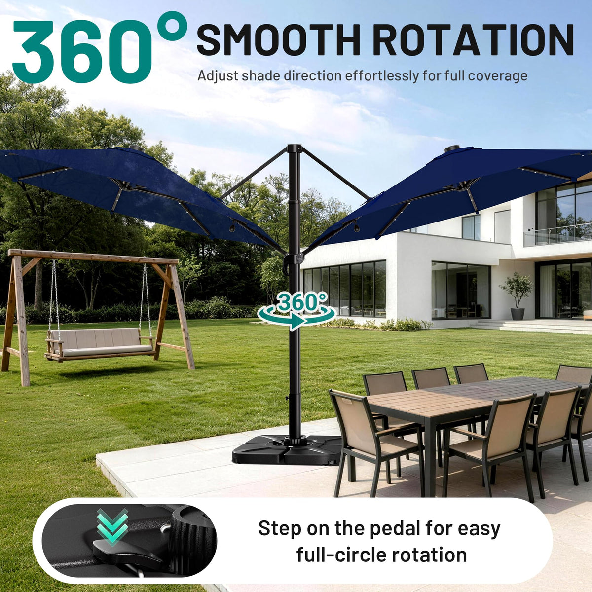 Cantilever Patio Umbrella with Lights Q485446