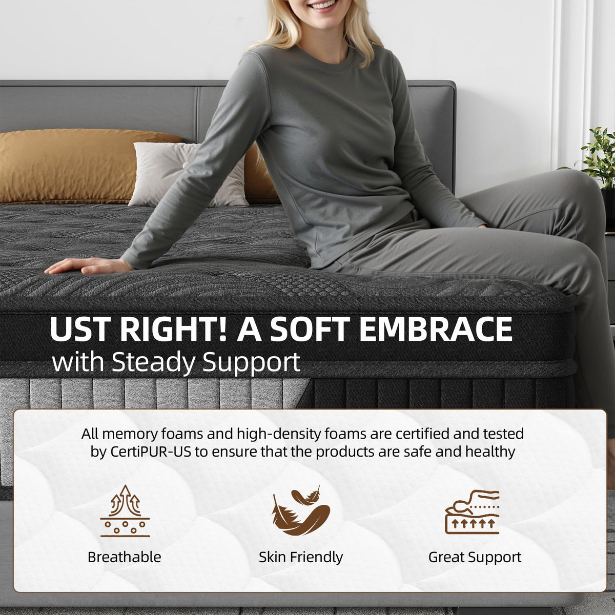 12 Inch Full Hybrid Memory Foam Mattress L400