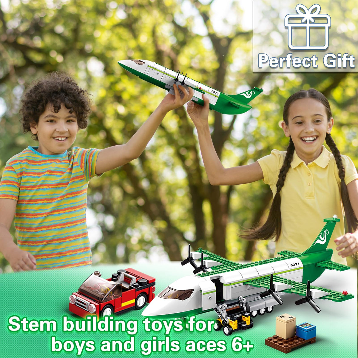 City Cargo Plane Building Set with Car T602