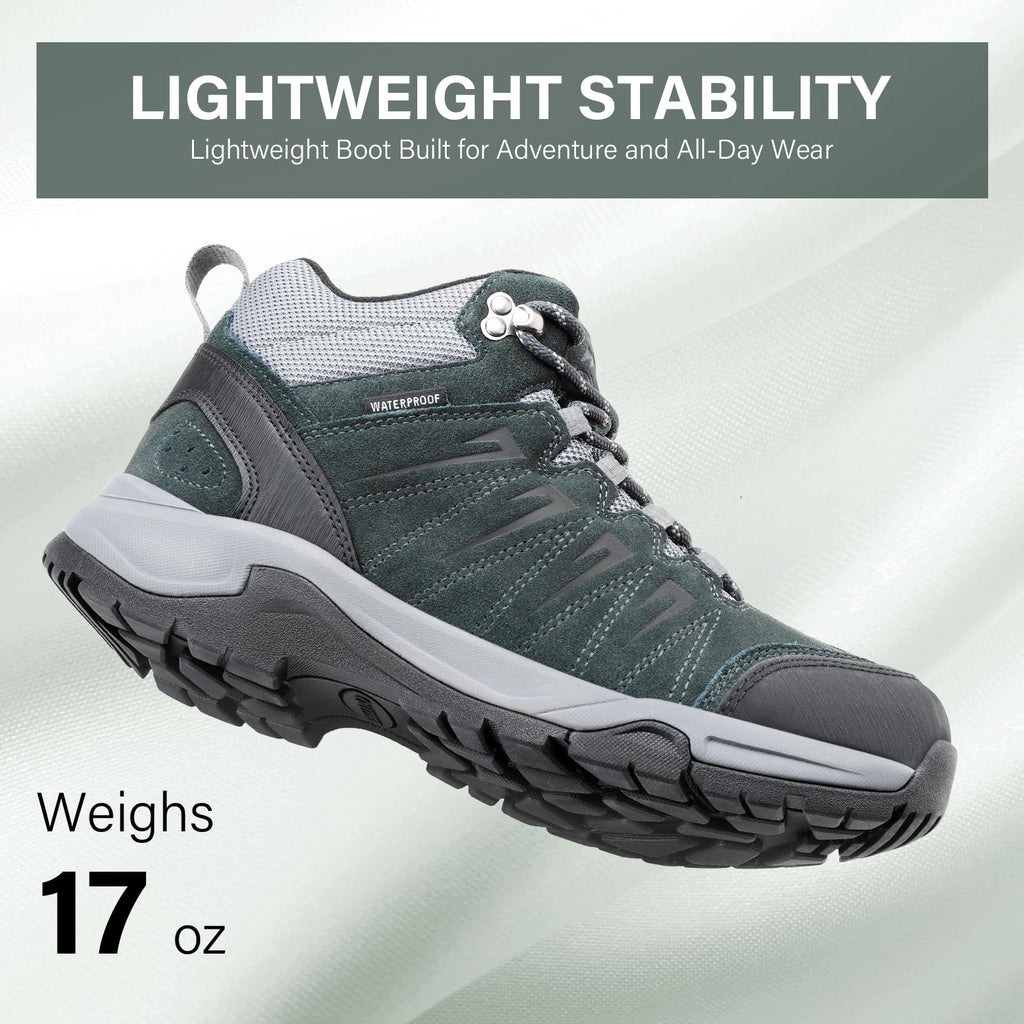 Waterproof Lightweight Leather Mid Ankle Hiking Boots N73375