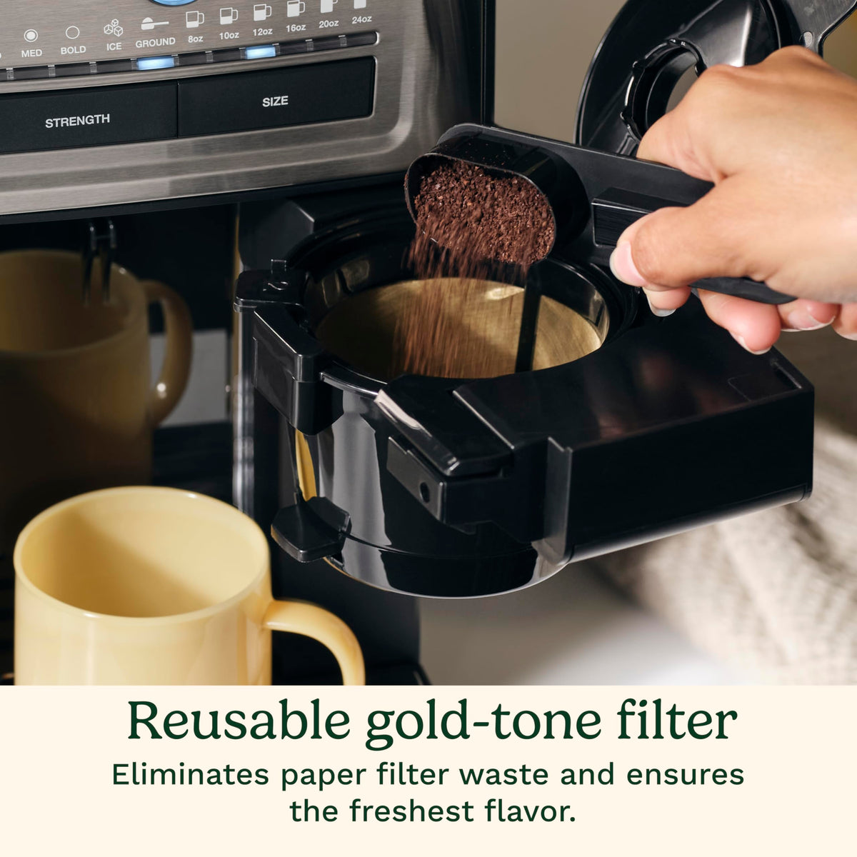 Grind and Brew Single Serve Coffee Maker, 6 Cup Sizes S558