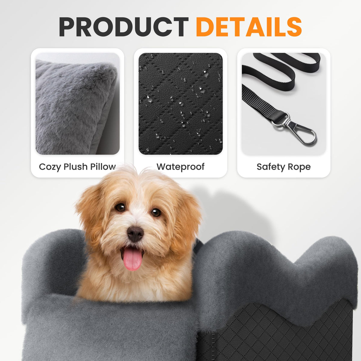 Grey Dog Car Seat Q4867