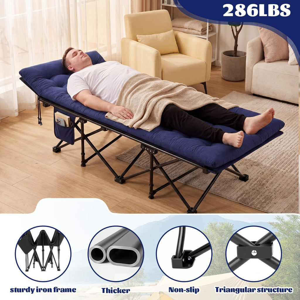 2 Pack Folding Camping Cot with Mattress Q6014