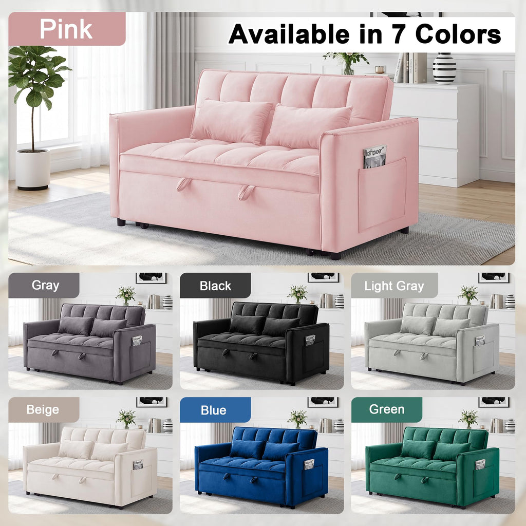 Pink Velvet 3-in-1 Sofa Bed V99809