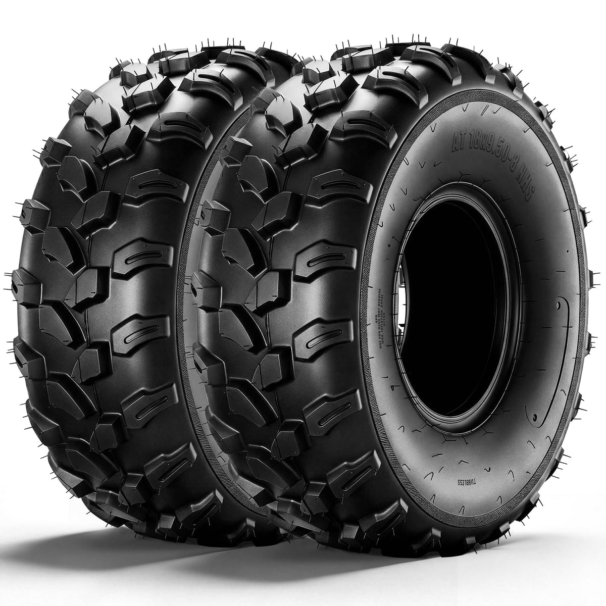 Set of 2 18x9.5-8 6 Ply Tubeless ATV Tires O23584