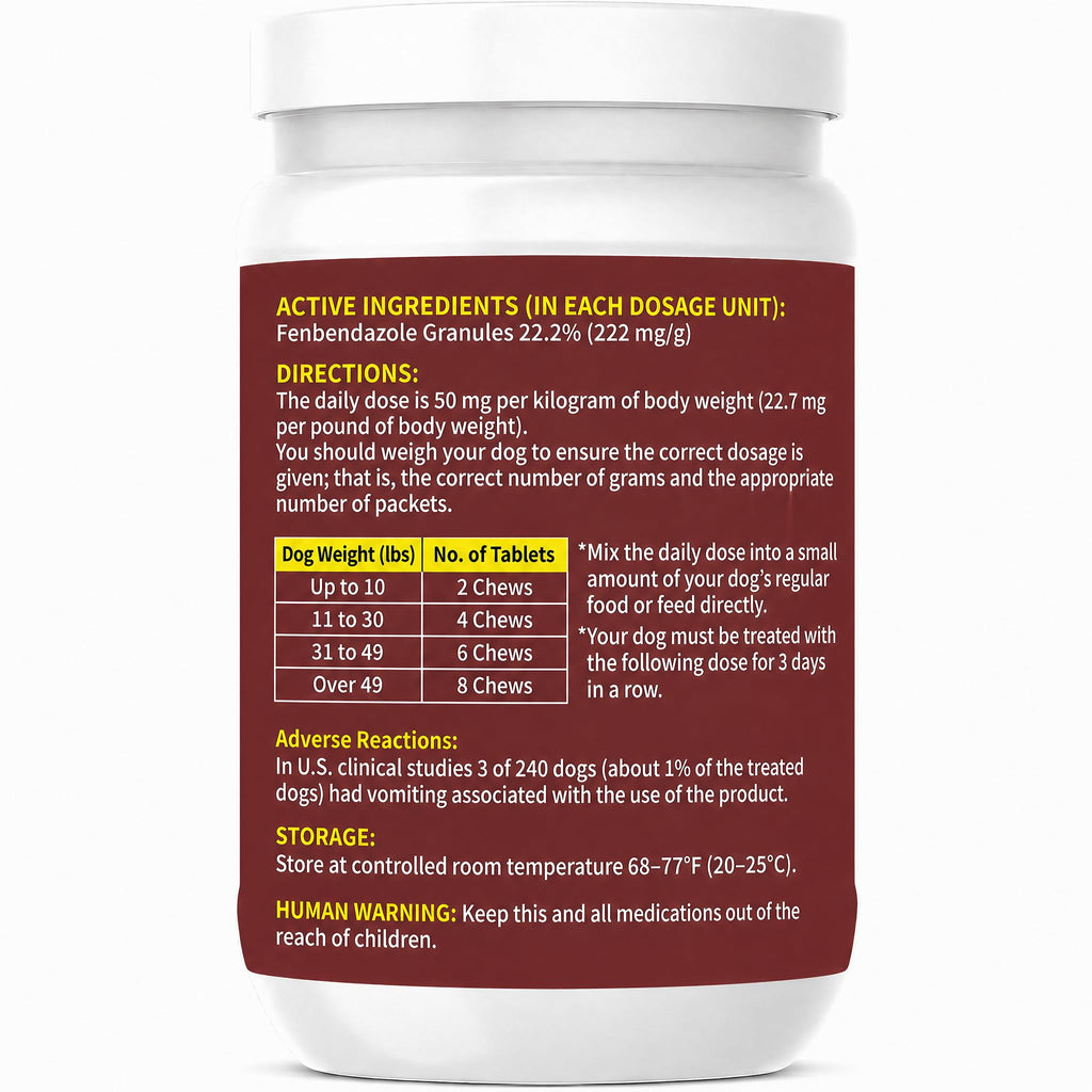 Fenbendazole Dog Dewormer 25 Chews Y598500