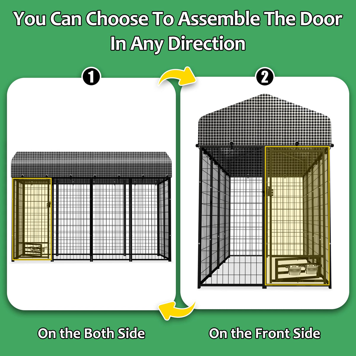 8x4x6 FT Outdoor Dog Kennel with Roof Cover L42582