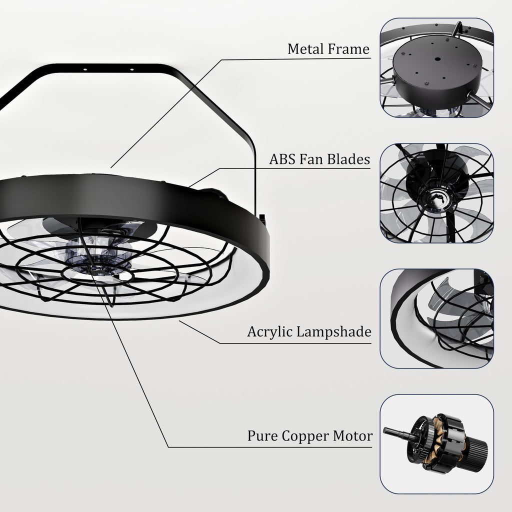 20 Inch Plug In Wall Mount Fan with Light I2892