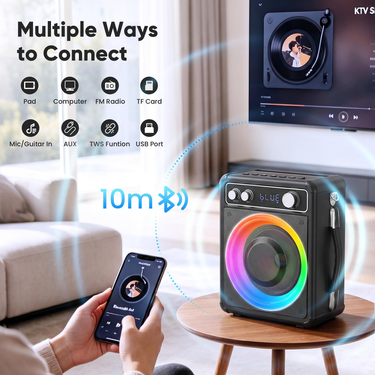 Karaoke Machine with 2 Wireless Mics B645406