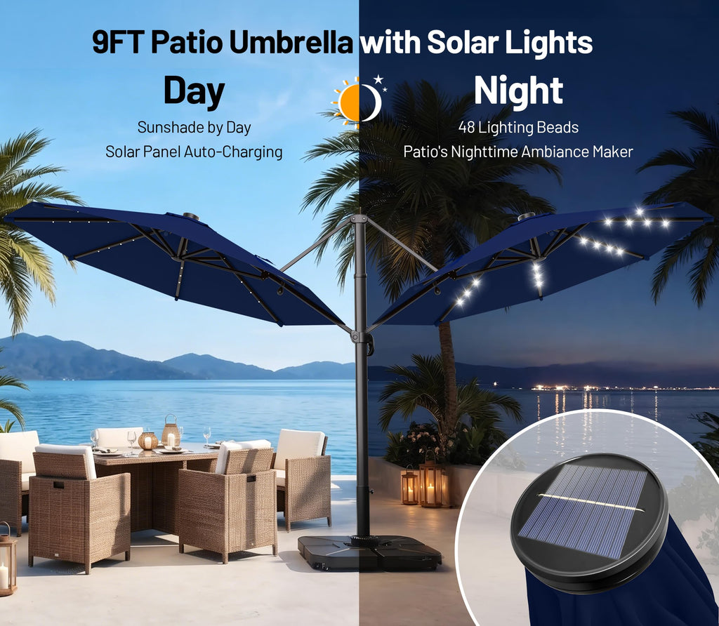 Cantilever Patio Umbrella with Lights Q485446